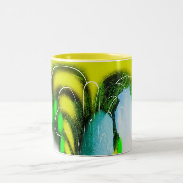 Pathways in nature Two-Tone coffee mug (Center)