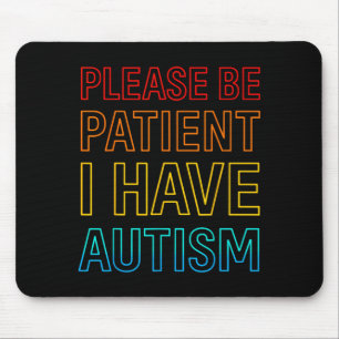 Patience Autism Support Autistic Kids Youth Girl Mouse Mat