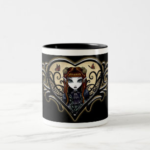 "Patience" Black Tribal Heart Faery Mug