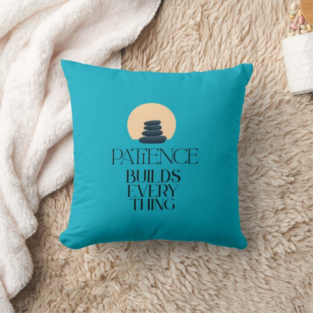 Patience Builds Everything Minimalist Zen Pillow (Blanket)