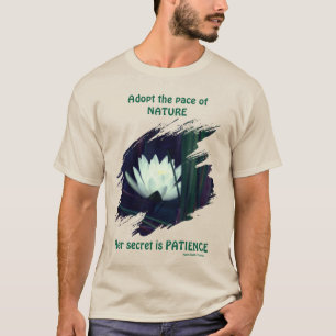 Patience Emerson Inspirational Quote Lotus T-Shirt
