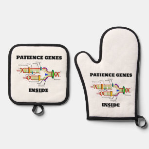 Patience Genes Inside DNA Replication Humour Oven Mitt & Pot Holder Set