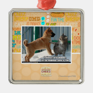 Patience, Grasshopper. Metal Tree Decoration