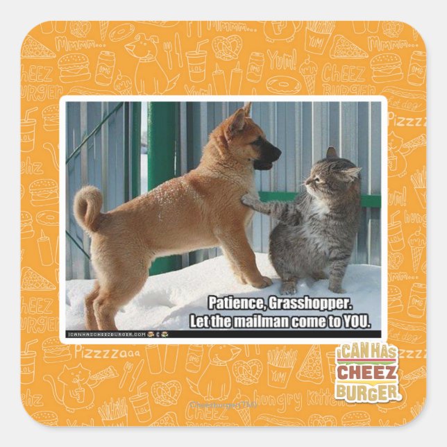 Patience, Grasshopper. Square Sticker (Front)