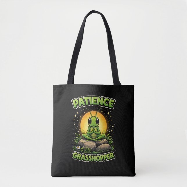 Patience Grasshopper Tote Bag (Front)