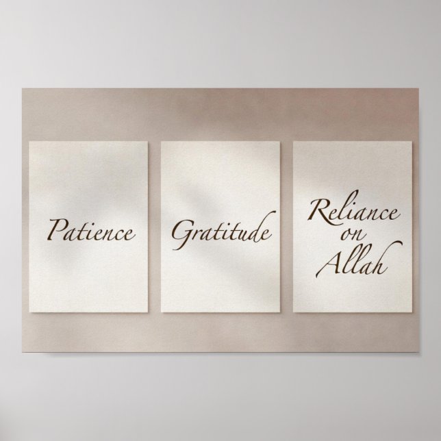 Patience, Gratitude, Reliance (3-Piece Set) Poster (Front)