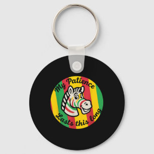 Patience Lasts This Long Vibrant Retro Zebra Key Ring
