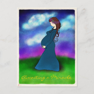 "Patience" Pregnancy Announcement Postcard