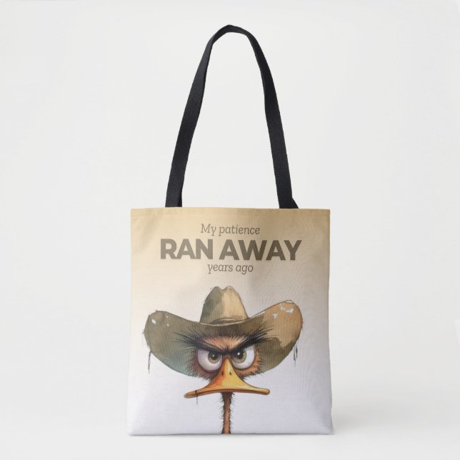 Patience Ran Away tote bag (Front)