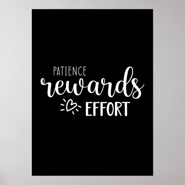Patience Rewards Effort, Hustle Success Gym Poster (Front)