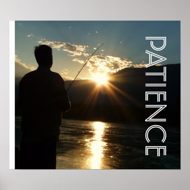 Patience Sunset  Fisherman  Silhouette Poster (Front)