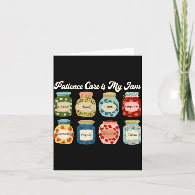 Patient Care Is My Jam Nurse Doctor Medical Team  Card (Front)