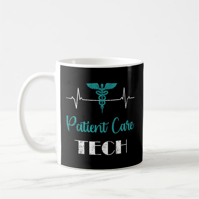 Patient Care Technician Patient Care Tech Heartbea Coffee Mug (Left)