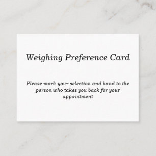 Patient Weighing Options Card for Medical Offices