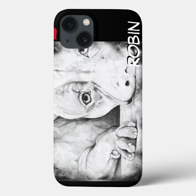 Patiently Waiting with red heart Case-Mate iPhone Case (Back)