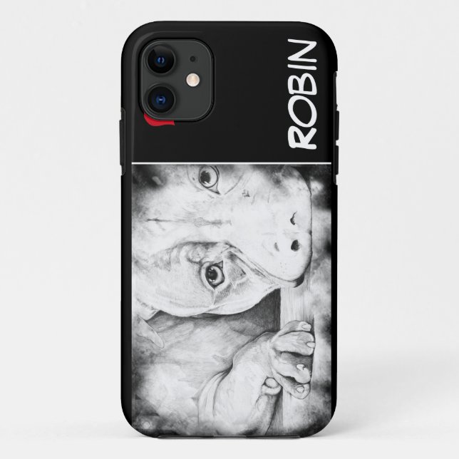 Patiently Waiting with red heart Case-Mate iPhone Case (Back)