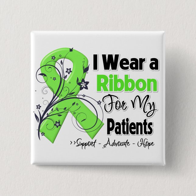 Patients - Lymphoma Ribbon 15 Cm Square Badge (Front)