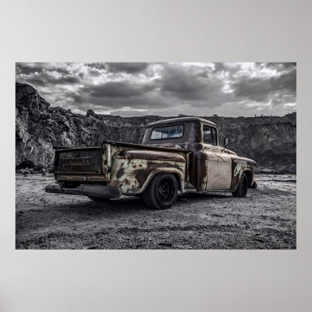 Patina 1956 Chevrolet C10 customised pick-up truck Poster (Front)