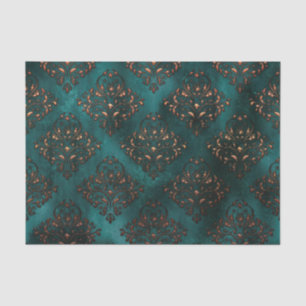 Patina and Rust Damask Teal Tissue Paper