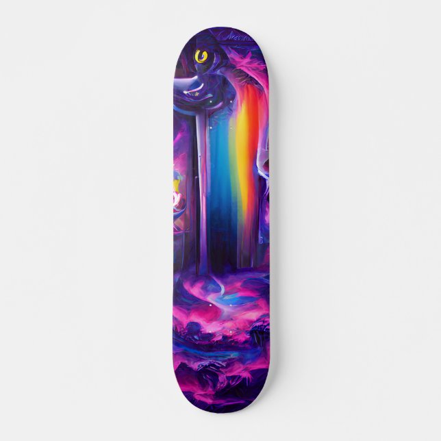 Patineta Puerta Multicolor Galáctica Skateboard (Front)