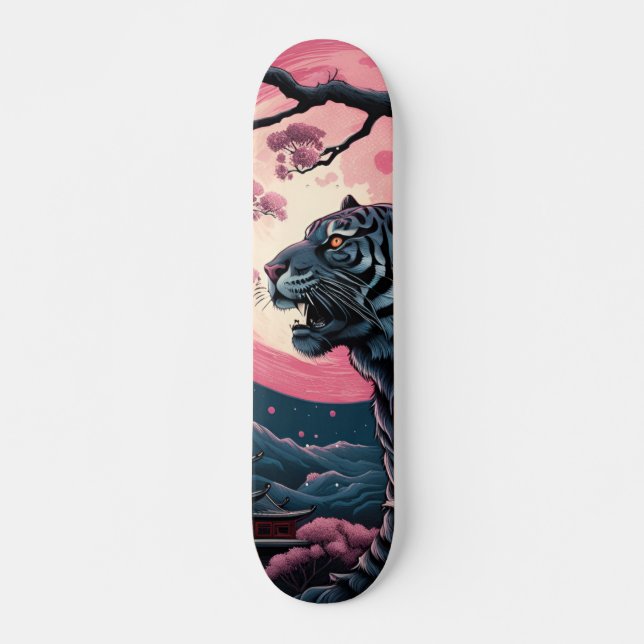 Patineta Tigre Feroz Nocturno Skateboard (Front)