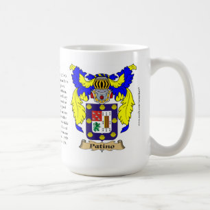 Patino name, the Origin, the Meaning and the Crest Coffee Mug