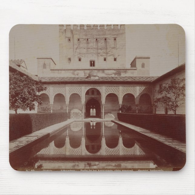Patio de los Arrayanes, Alhambra, c.1875-80 (sepia Mouse Mat (Front)