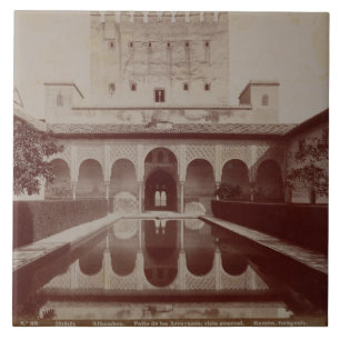 Patio de los Arrayanes, Alhambra, c.1875-80 (sepia Tile