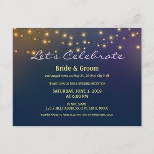 Patio Lights Wedding Reception Eloped Postcard