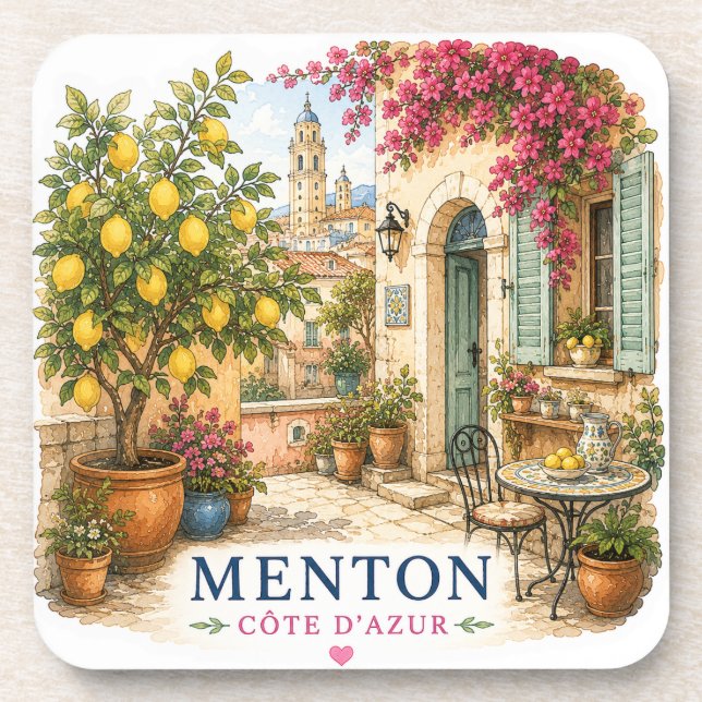 Patio Menton French Riviera coasters (Front)