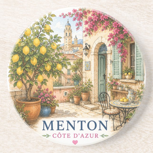 Patio Menton French Riviera coasters (Front)