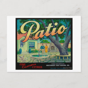 Patio Orange LabelColton, CA Postcard
