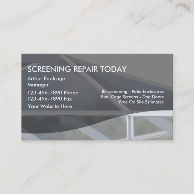 Patio Rescreening Business Cards (Front)