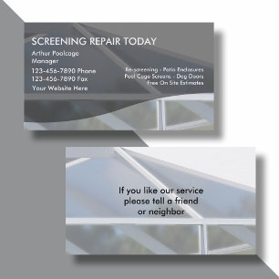 Patio Rescreening Business Cards