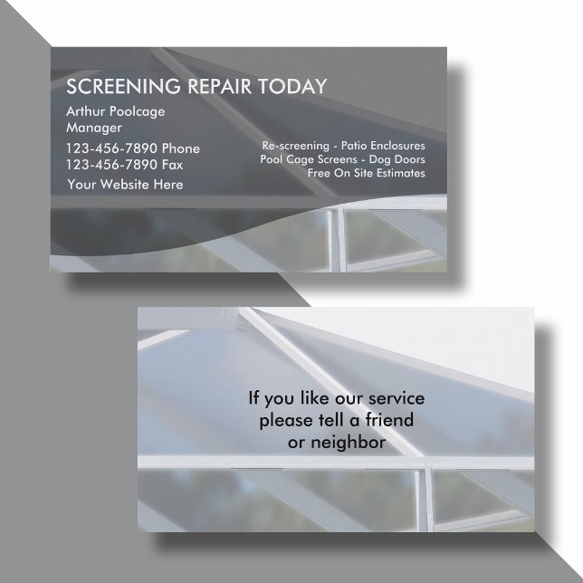 Patio Rescreening Business Cards (Creator Uploaded)