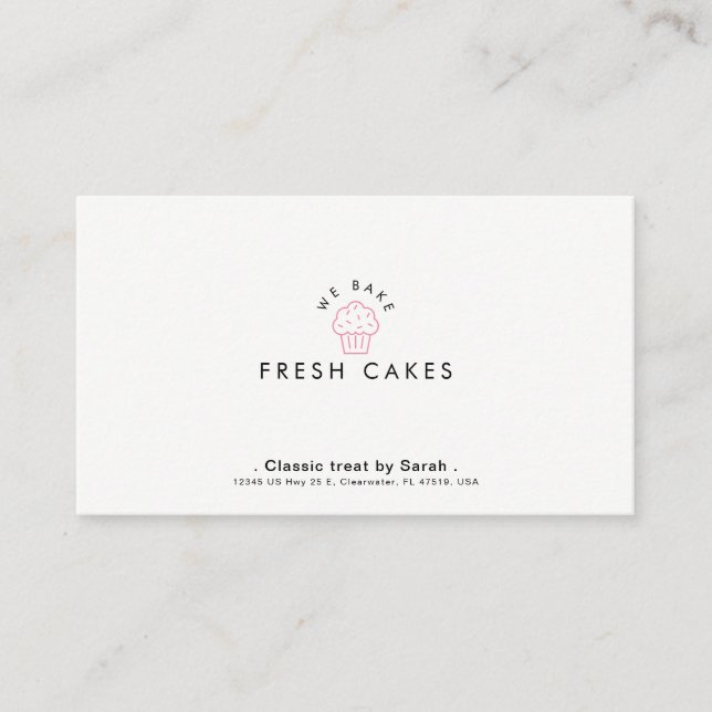 Patisserie  & Cake Shop Minimal Business Card (Front)