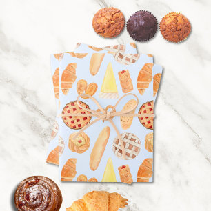 Patisserie French Bakery Pastry Bread Food Art Wrapping Paper Sheet