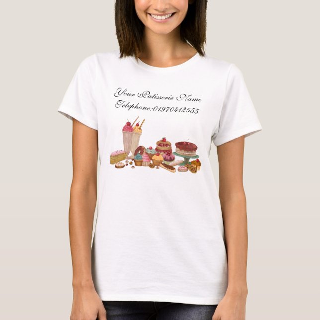 Patisserie Name -  Customise Your Text Here T-Shirt (Front)