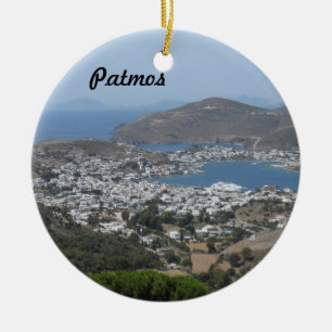 Patmos, Greece Ceramic Tree Decoration