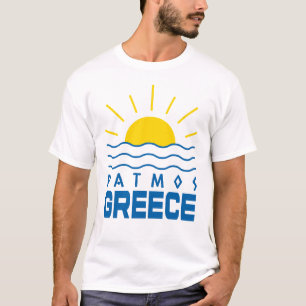 Patmos Greece Sunshine And Sea Men's White T-Shirt