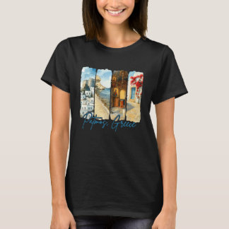 Patmos Greece Traveling Trip Brushstroke Souvenir  T-Shirt