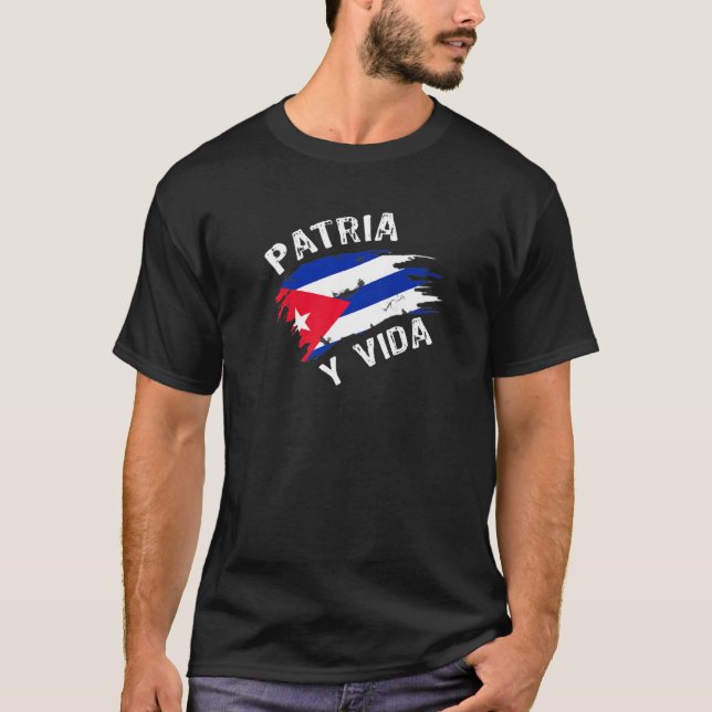 Patria Y Vida Freedom And Democracy For Cubans T-Shirt (Front)