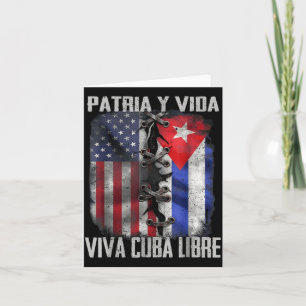 Patria Y Vida Viva Cuba Libre Patriotic Retro USA Card