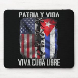 Patria Y Vida Viva Cuba Libre Patriotic Retro USA Mouse Mat