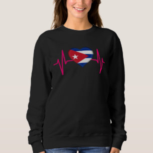 Patria y Vida Viva Libre Cuba Cuban Heartbeat Flag Sweatshirt