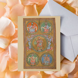 Patriarchs Abraham Isaac Jacob Mediaeval Manuscrip Postcard