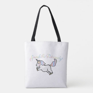 Patriarchy Smashing Rainbow Unicorn tote Bag