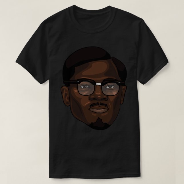 Patrice Lumumba Sticker T-Shirt (Design Front)