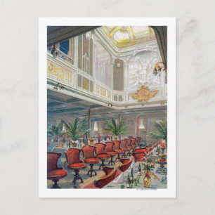 Patricia Dining Hall, Hamburg-America Line Postcard