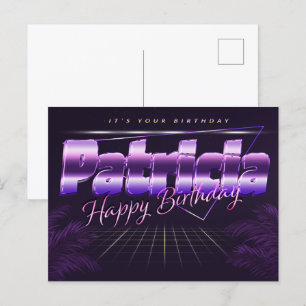 Patricia Name Vorname lila Postkarte Geburtstag Postcard